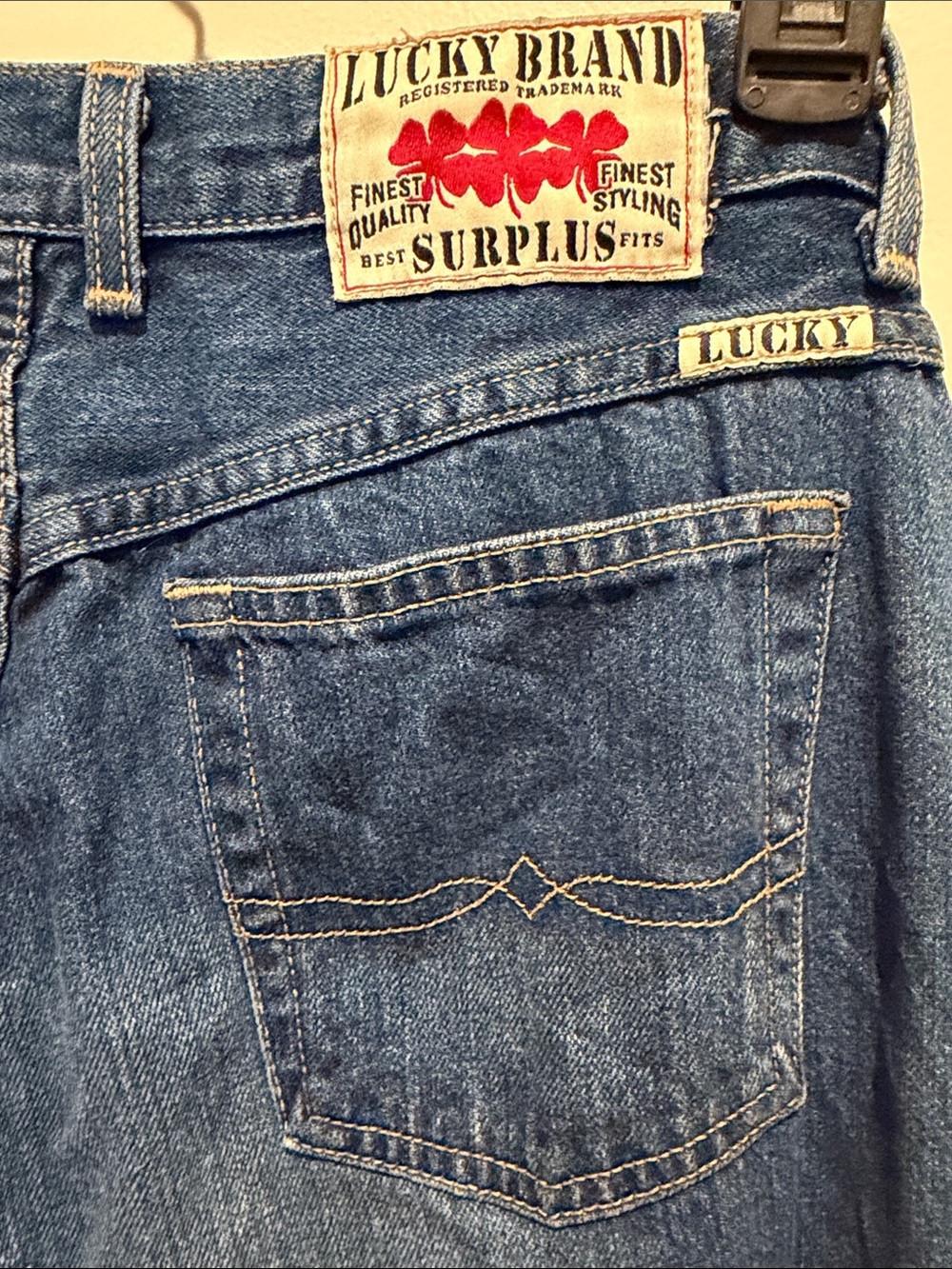 Vintage Lucky Brand American Made Dungarees Dark Blue Bootcut Jeans - Picture 8 of 10